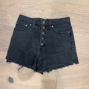 Black Denim Women's size 27 Madewell high rise Jean shorts